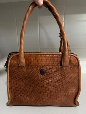 Patricia Nash Brown Woven Leather Handbag